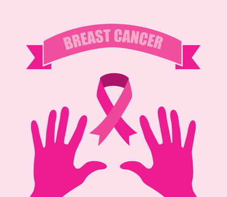 Breast cancer design over pink background, vector illustrationのイラスト素材