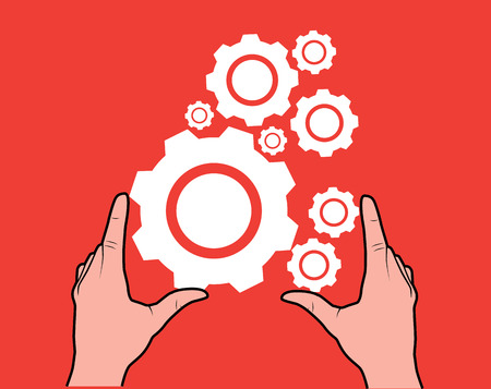 Gears design over  background, vector illustrationのイラスト素材