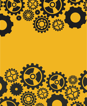 Gears design over yellow background, vector illustrationのイラスト素材