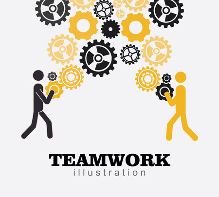 Teamwork design over gray background, vector illustrationのイラスト素材