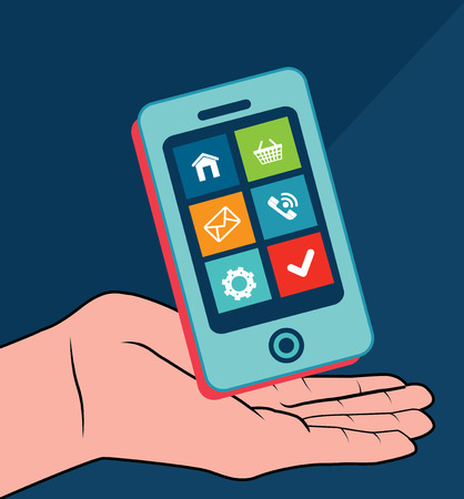 Technology design over blue background, vector illustrationのイラスト素材