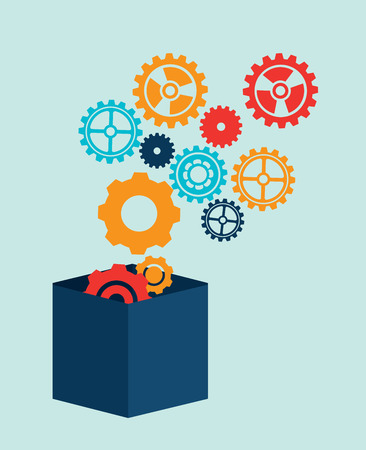 Gear design over blue background, vector illustrationのイラスト素材