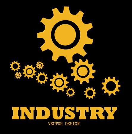 Industry design over black background, vector illustrationのイラスト素材