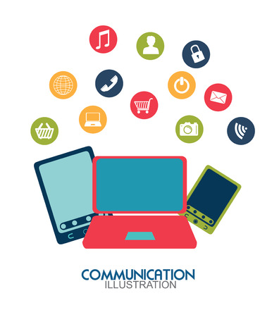 Social media design over white background, vector illustrationのイラスト素材