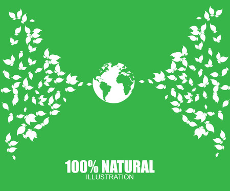 Recycle design over green background, vector illustrationのイラスト素材