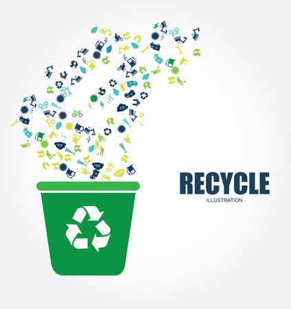 Recycle design over gray background, vector illustrationのイラスト素材
