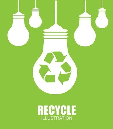 Recycle design over green background, vector illustrationのイラスト素材
