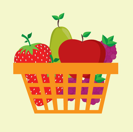 Fruits design over yellow background, vector illustrationのイラスト素材