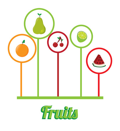 Fruits design over white background, vector illustrationのイラスト素材