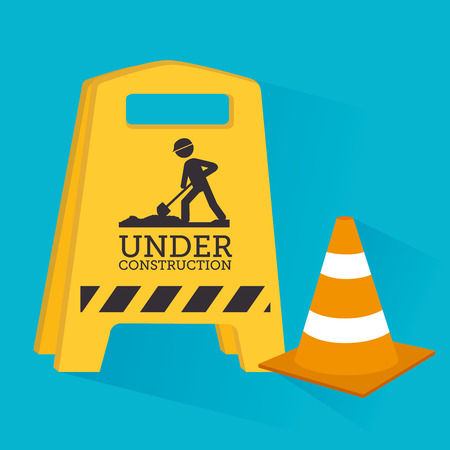 Under construction design over blue background, vector illustrationのイラスト素材