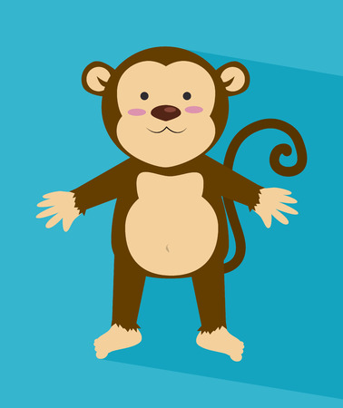 Monkey design over blue background, vector illustrationのイラスト素材