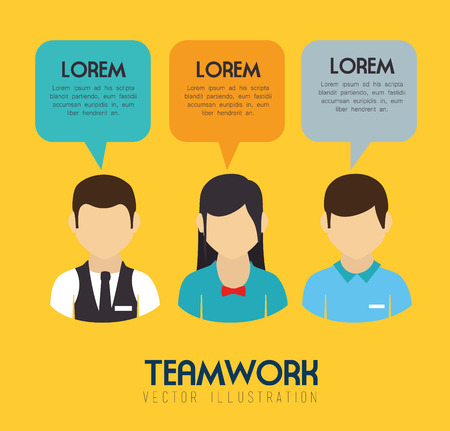 Teamwork design over yelllow background, vector illustrationのイラスト素材