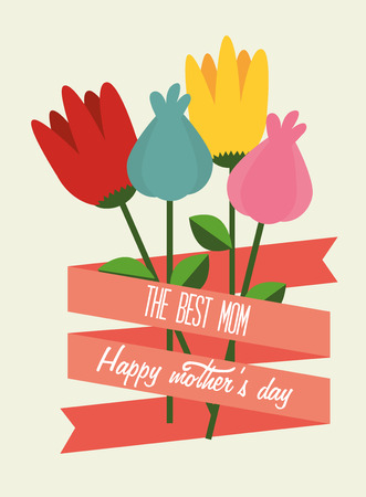 Mothers day design over beige background, vector illustrationのイラスト素材
