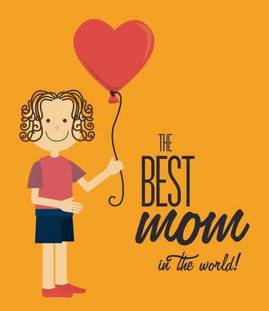 Mothers day design over yellow background, vector illustrationのイラスト素材