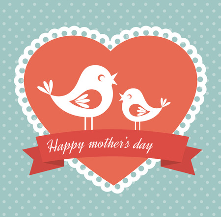 Mothers day design over blue , vector illustrationのイラスト素材