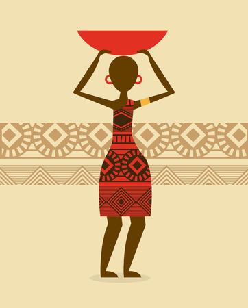 Africa design over beige backgroundのイラスト素材