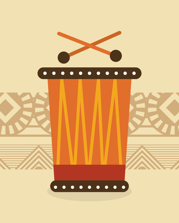 Africa design over beige backgroundのイラスト素材