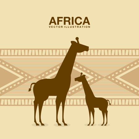 Africa design over beige backgroundのイラスト素材
