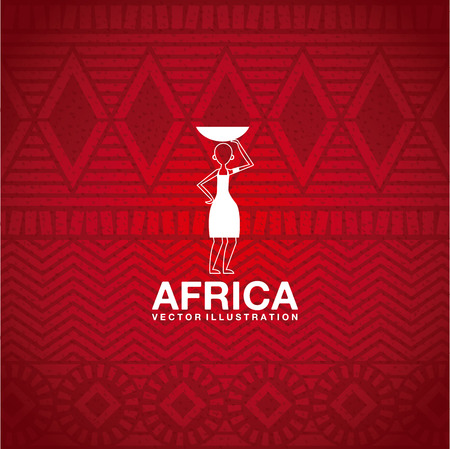 Africa design over  red background, vector illustrationのイラスト素材