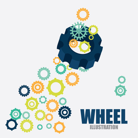 Wheel design over gray backgroundのイラスト素材