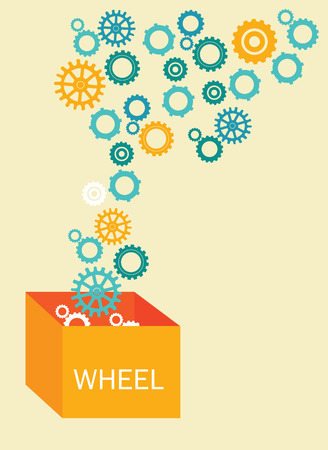 Wheel design over yellow backgroundのイラスト素材