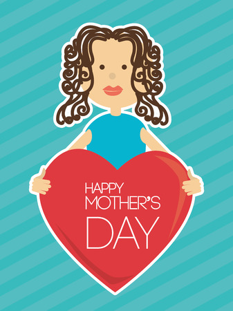 Mothers day over blue backgroundのイラスト素材
