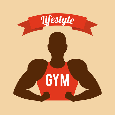 Fitness and sports design over beige backgroundのイラスト素材