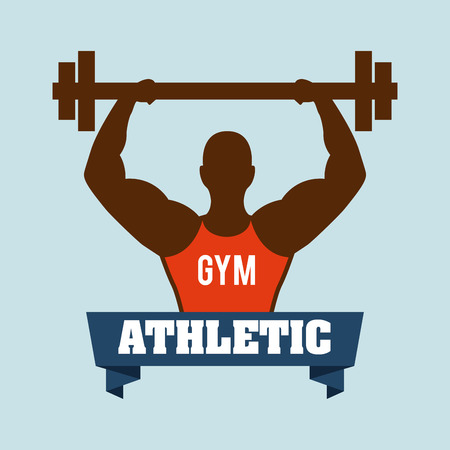 Fitness and sports design over blue backgroundのイラスト素材