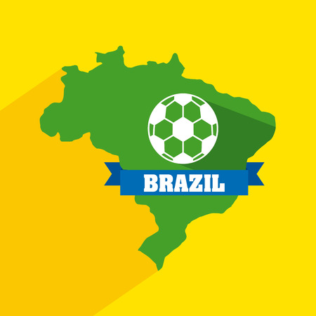 Brazil design over yellow background, vector illustrationのイラスト素材
