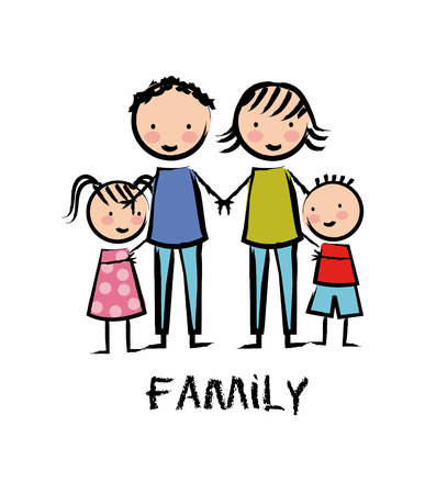 Family design over white background, vector illustrationのイラスト素材