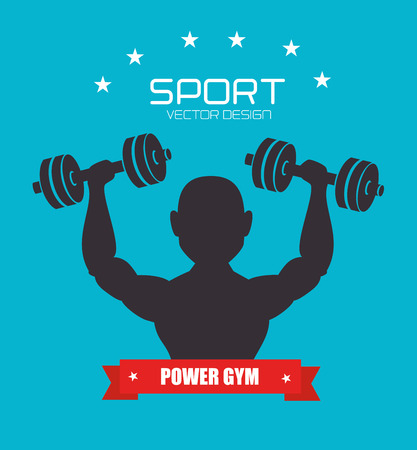 Fitness design over blue backgroundのイラスト素材