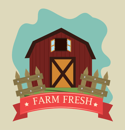 Farm design over beige backgroundのイラスト素材