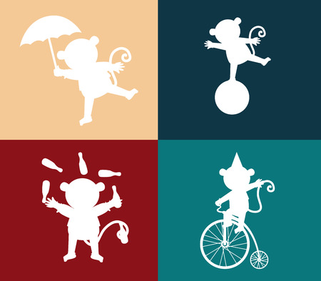 Monkey design over colorful backgroundのイラスト素材