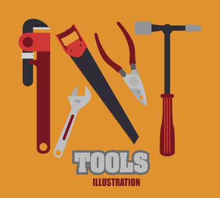 Tools design over yellow background, vector illustrationのイラスト素材