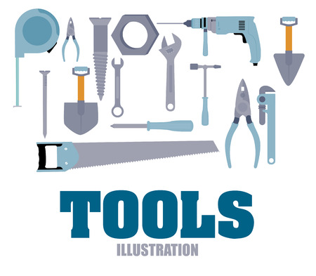 Tools design over white backgroundのイラスト素材