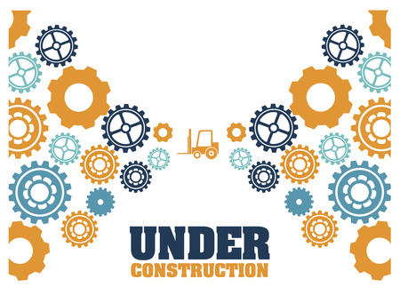 Under construction design over white backgroundのイラスト素材