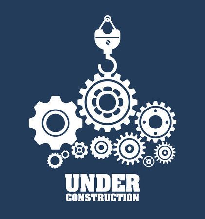 Under construction design over blue background, vector illustrationのイラスト素材