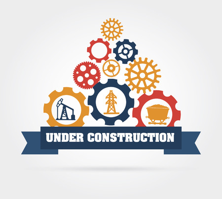 Under construction design over gray backgroundのイラスト素材