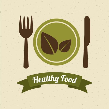 Organic food design over beige background, vector illustrationのイラスト素材