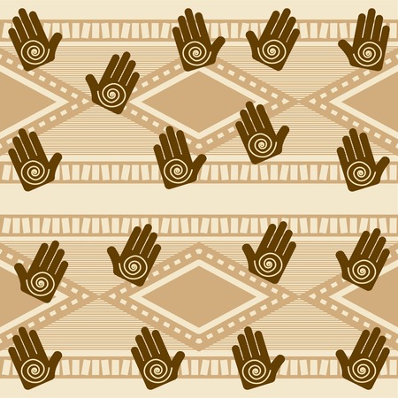 Ethnic design over beige background, vector illustrationのイラスト素材