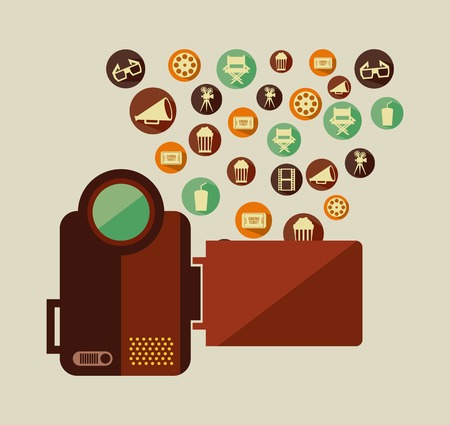 Film design over beige background, vector illustrationのイラスト素材