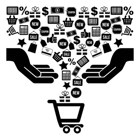 Shopping design over  background, vector illustration-のイラスト素材