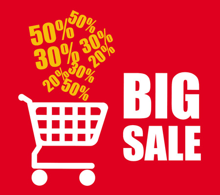 Shopping design over red background ,vector illustrationのイラスト素材