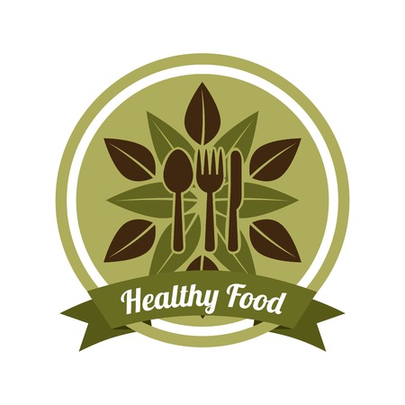 Organic food design over beige background, vector illustrationのイラスト素材