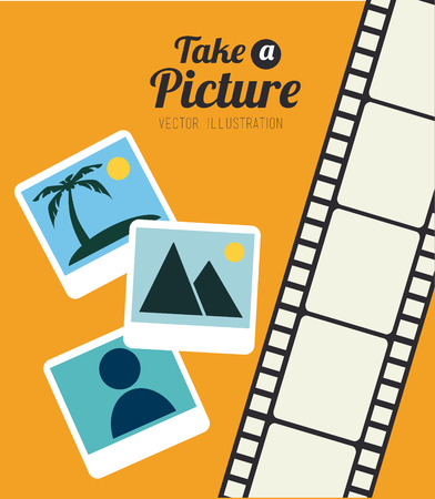 Photography design over yellow background, vector illustrationのイラスト素材