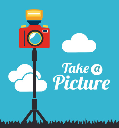 Photography design over landscape background, vector illustrationのイラスト素材