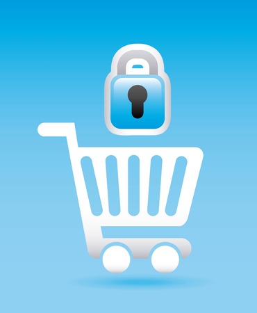 Shopping design over blue background, vector illustration-のイラスト素材