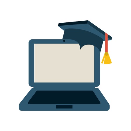 Graduation design over gray backgrorund, vector illustrationのイラスト素材