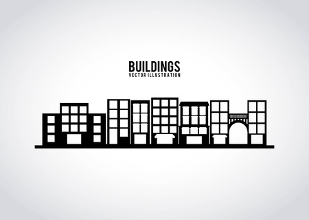 Buildings design over gray background, vector illustrationのイラスト素材