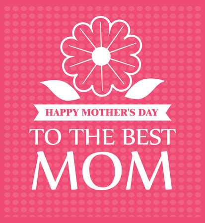 Mothers day design over  pink dotted background, vector illustrationのイラスト素材